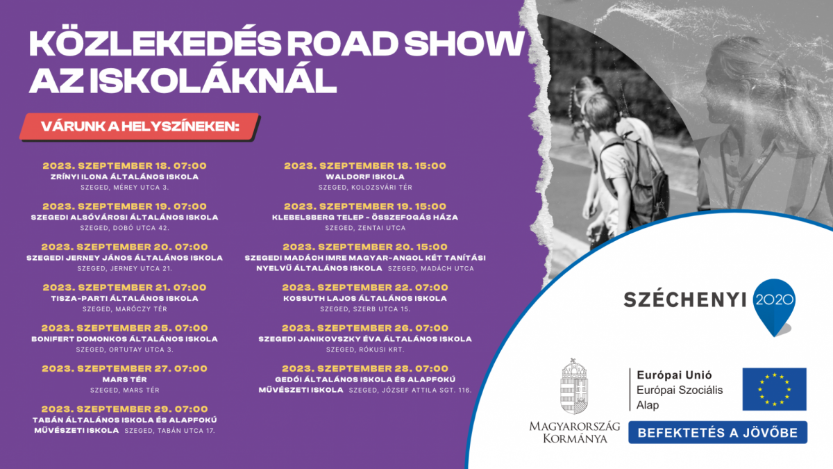 Közlekedési road show az iskoláknál