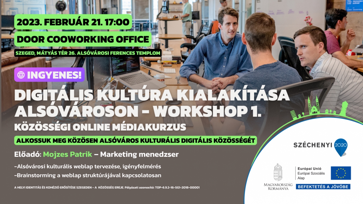 Digitális kultúra kialakítása Alsóvároson workshop 1. - Közösségi online médiakurzus