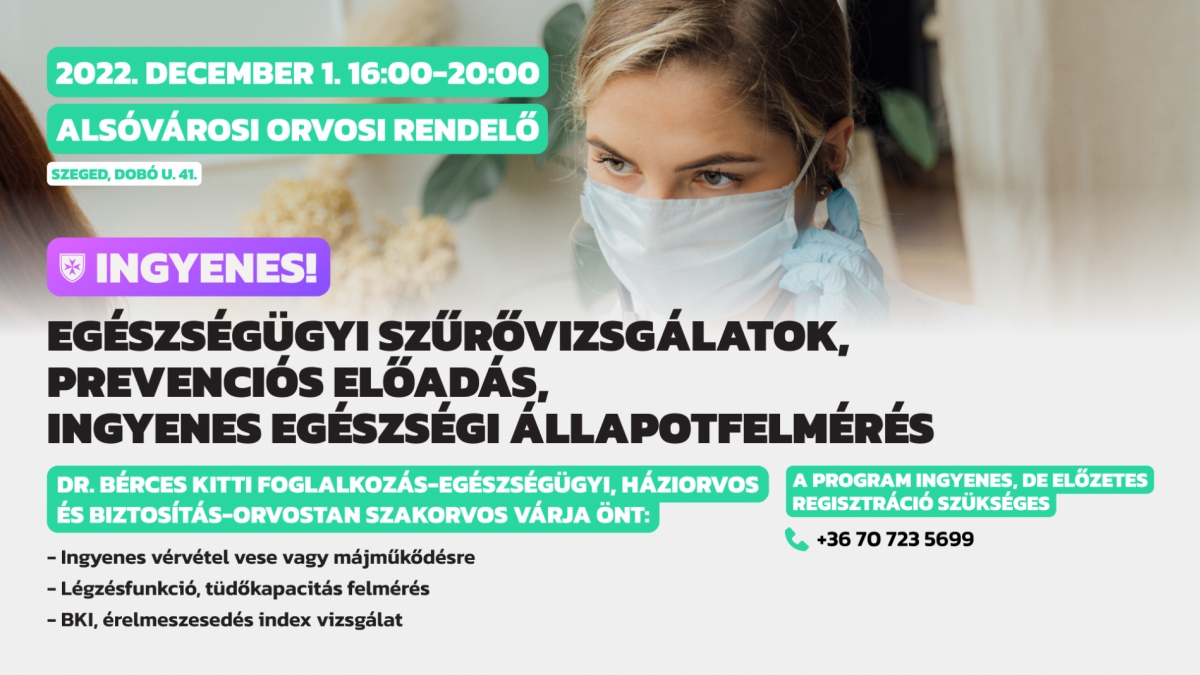 Egészségügyi szűrés  - Alsóváros orvosi rendelő