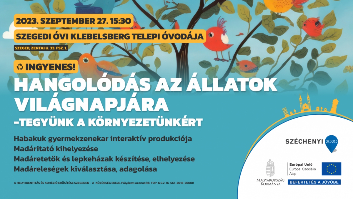 Hangolódás az állatok világnapjára - tegyünk a környezetünkért