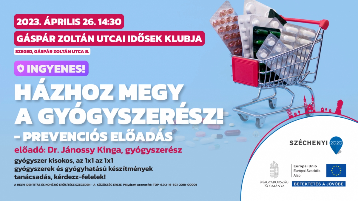Házhoz megy a gyógyszerész! – prevenciós előadás