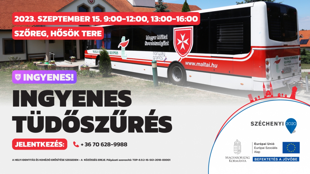 Ingyenes tüdőszűrés Szőregen!