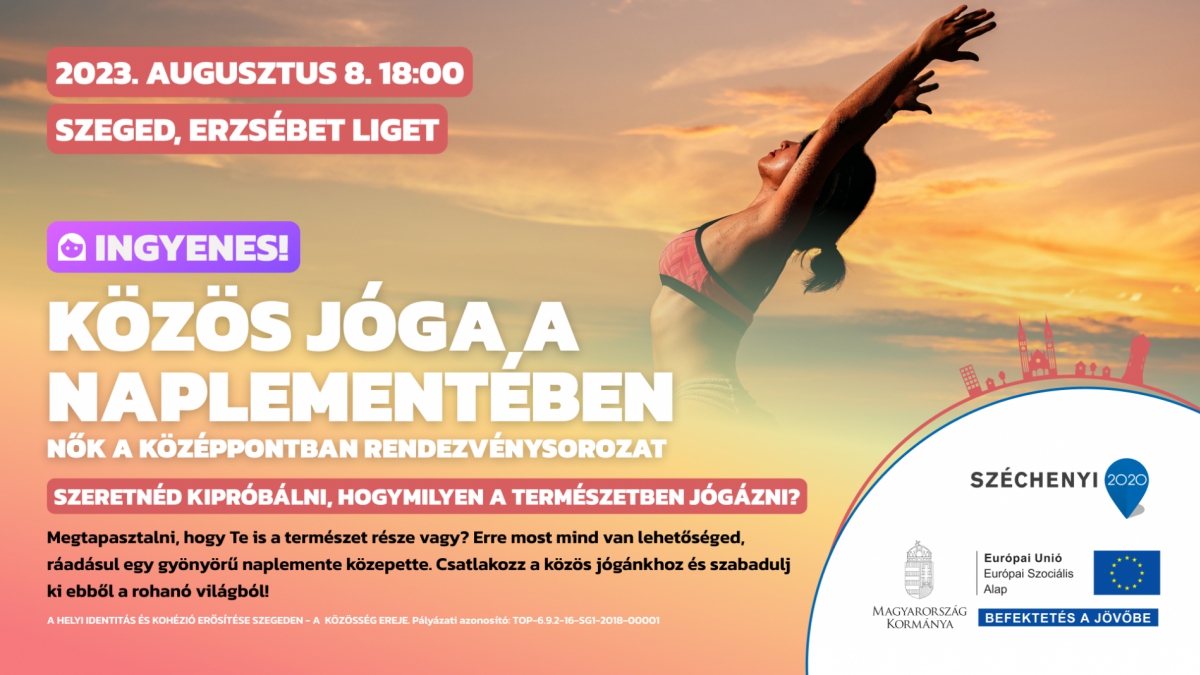 Jóga a naplementében az Erzsébet ligetben