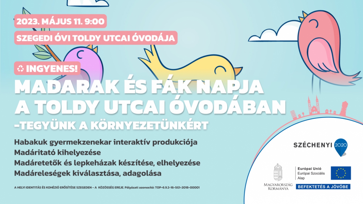 Madarak és fák napja a Toldy utcai óvodában - Tegyünk a környezetünkért