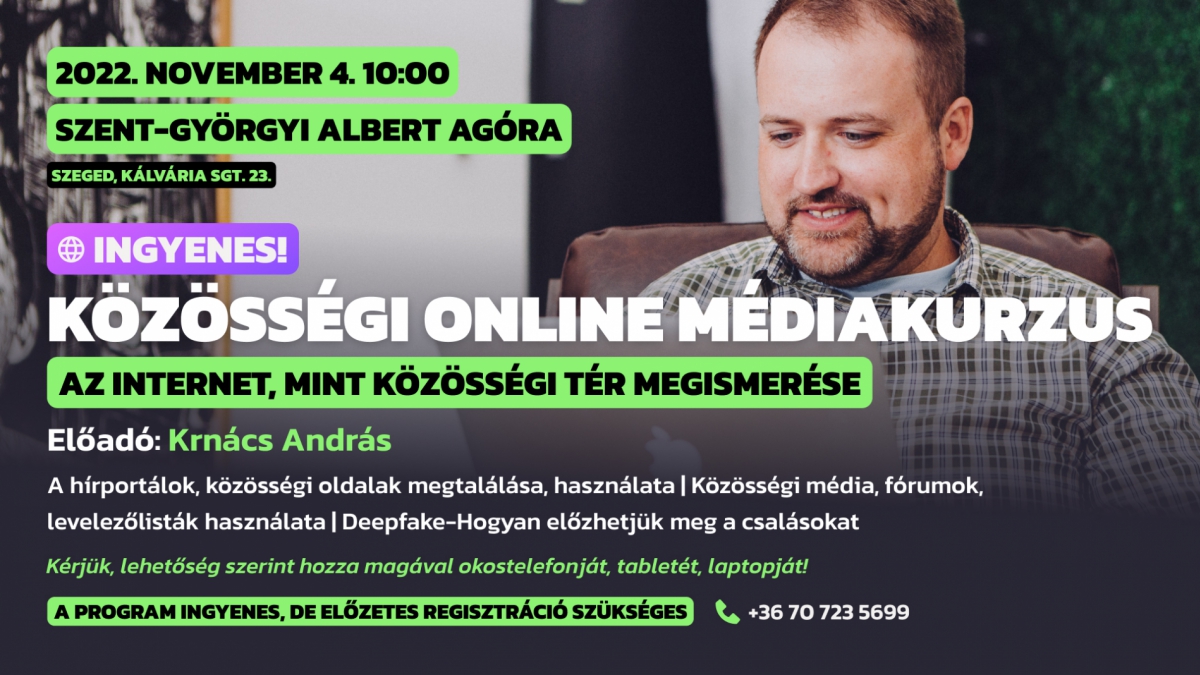 Online közösségi média kurzus - Az internet, mint közösségi tér megismerése