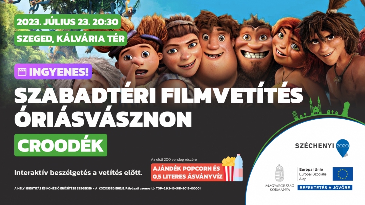 Szabadtéri filmvetítés óriásvásznon - Croodék