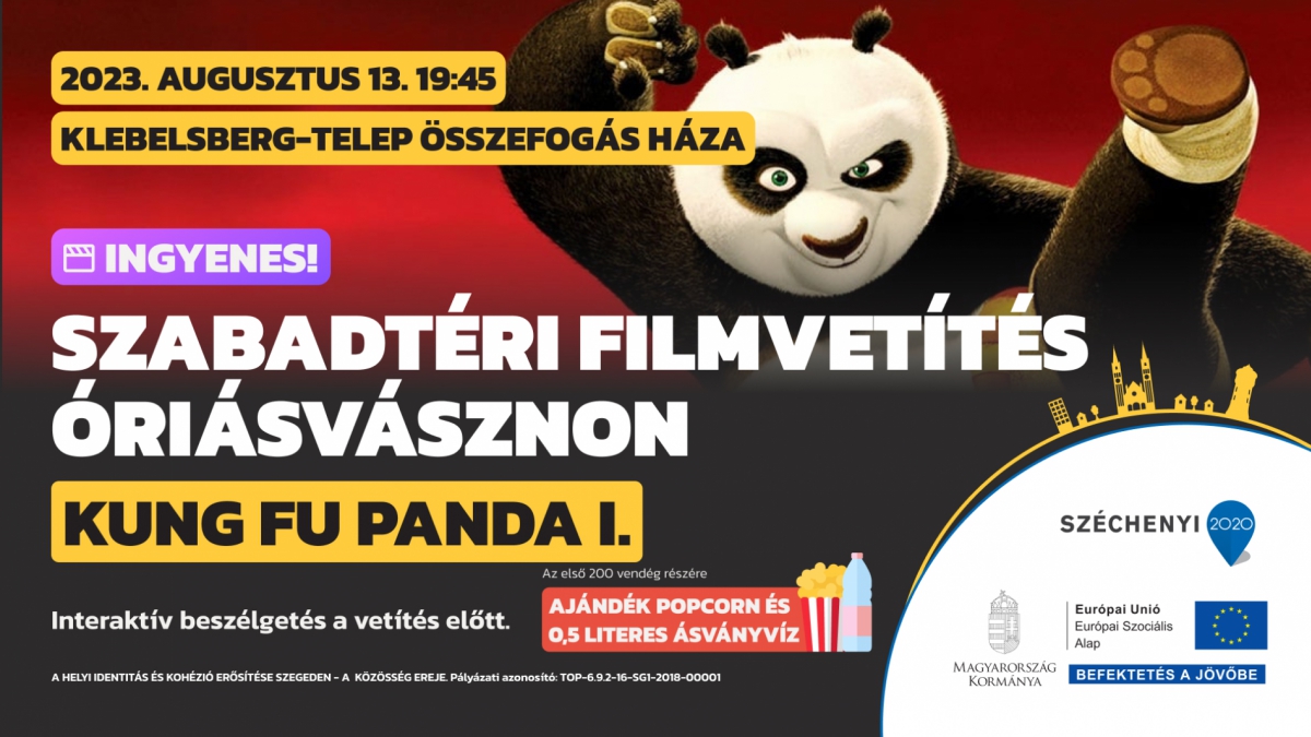 Szabadtéri filmvetítés óriásvásznon - Kung Fu Panda I.