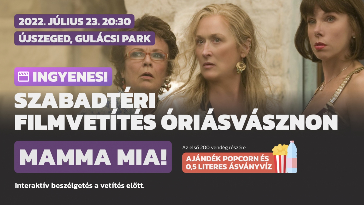 Szabadtéri filmvetítés óriásvásznon - Mamma Mia
