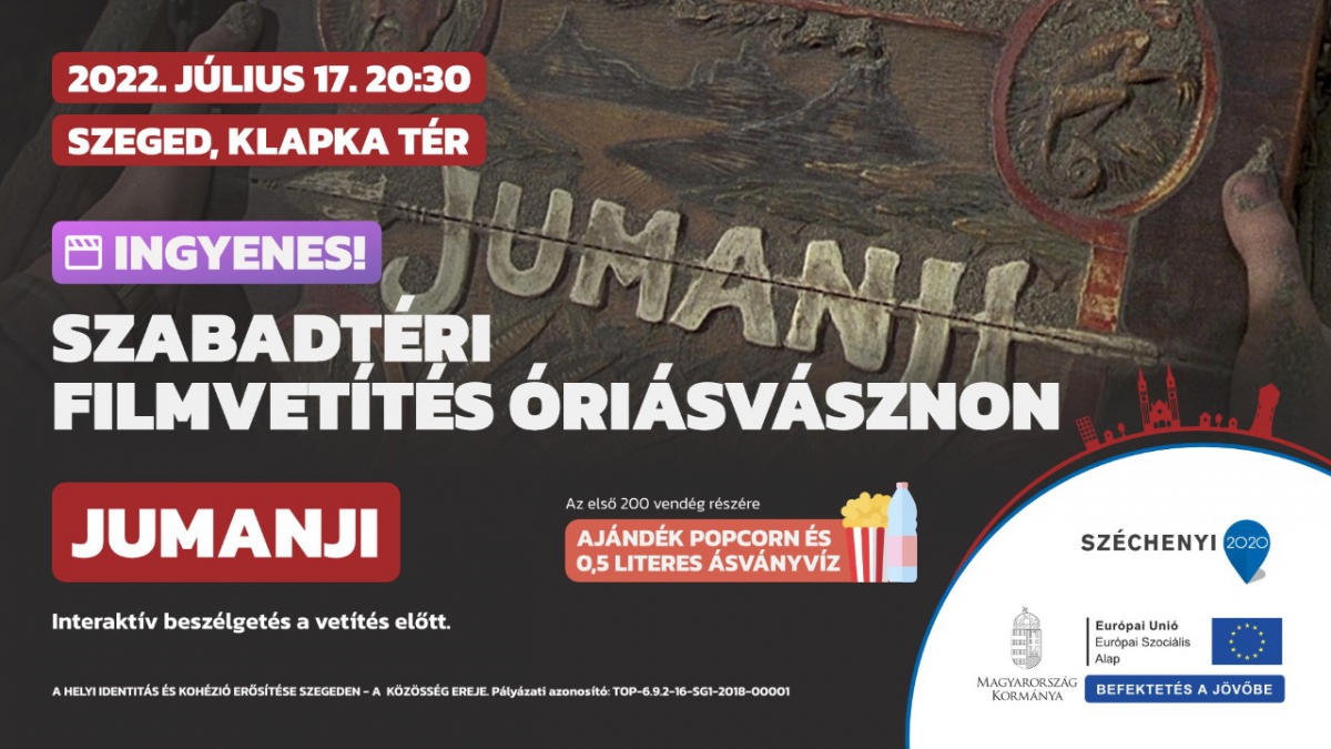Szabadtéri filmvetítés óriásvásznon - Jumanji
