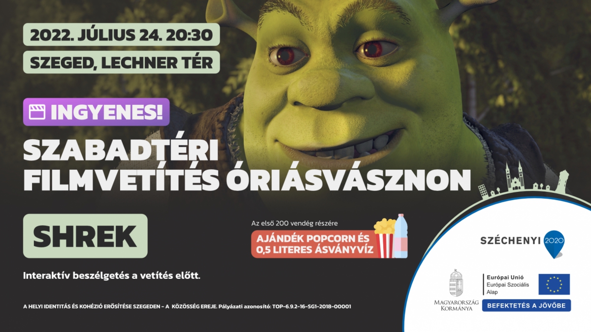 Szabadtéri filmvetítés óriásvásznon - Shrek