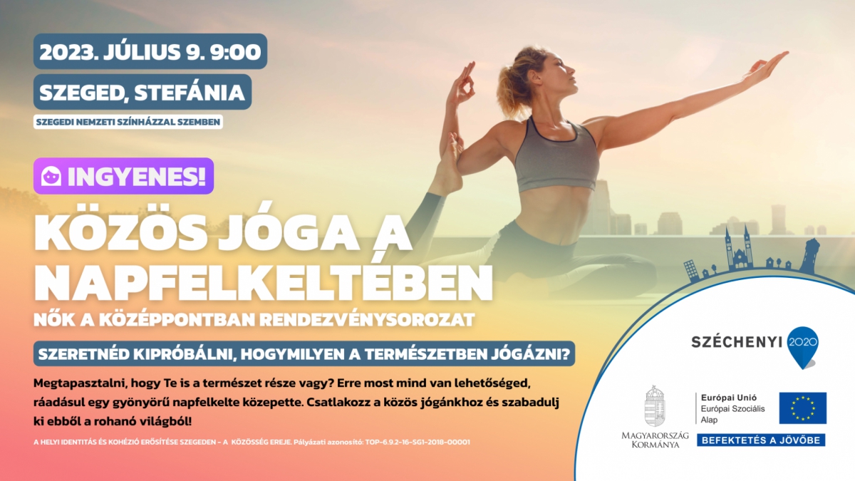 Szabadtéri jóga a napfelkeltében - nők a középpontban rendezvénysorozat