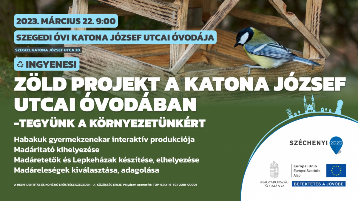 Zöld projekt a Katona József utcai óvodában – tegyünk a környezetünkért