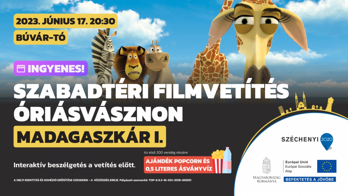 Szabadtéri filmvetítés óriásvásznon - Madagaszkár I.